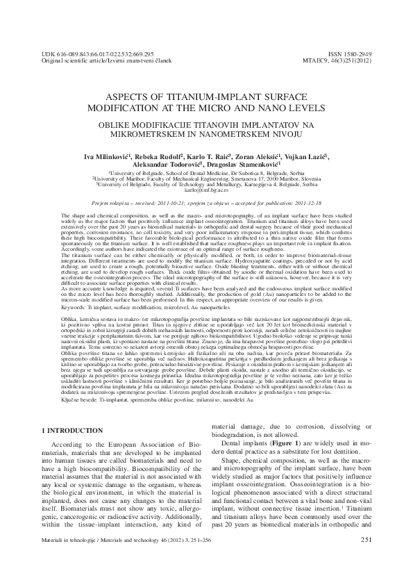 (PDF) Aspects of titanium-implant surface modification at the micro and ...