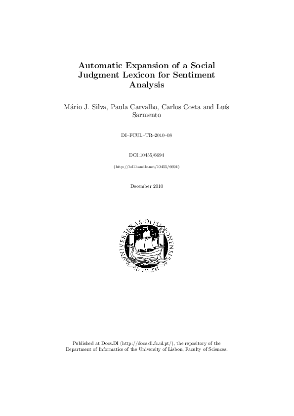 (PDF) Automatic expansion of a social judgment lexicon for sentiment ...