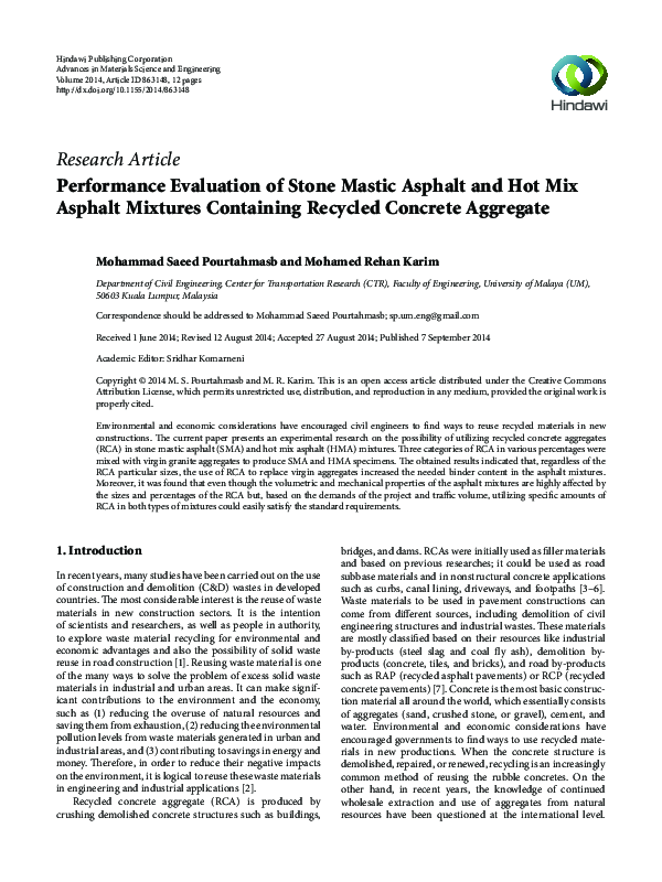 (PDF) Performance Evaluation of Stone Mastic Asphalt and Hot Mix ...