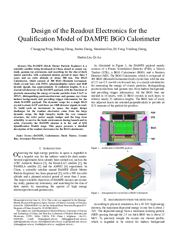 (PDF) Design of the readout electronics for the Qualification Model of ...