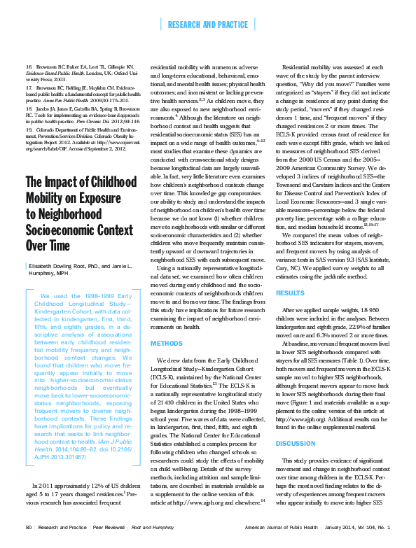 (PDF) The Impact of Childhood Mobility on Exposure to Neighborhood ...