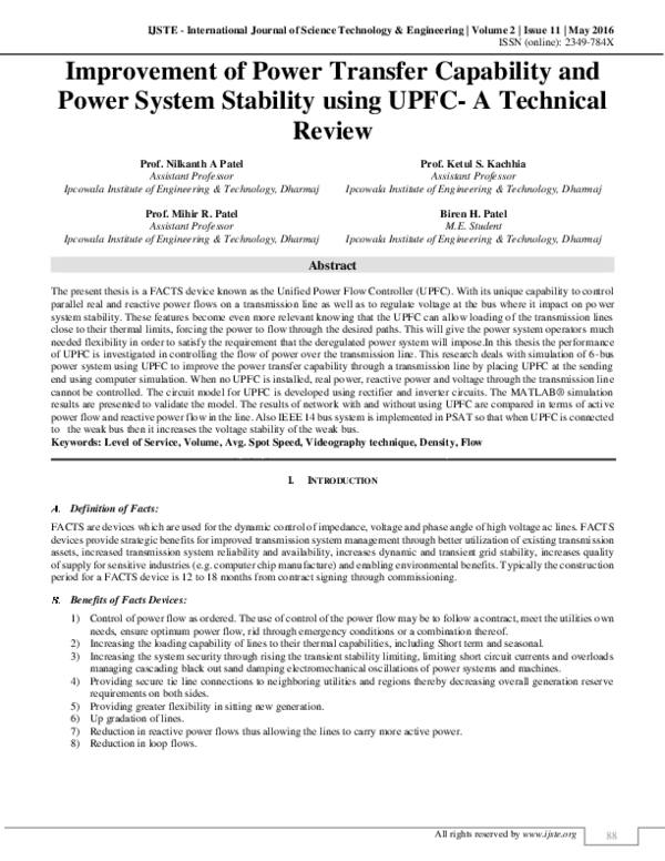 (PDF) Improvement of Power Transfer Capability and Power System ...
