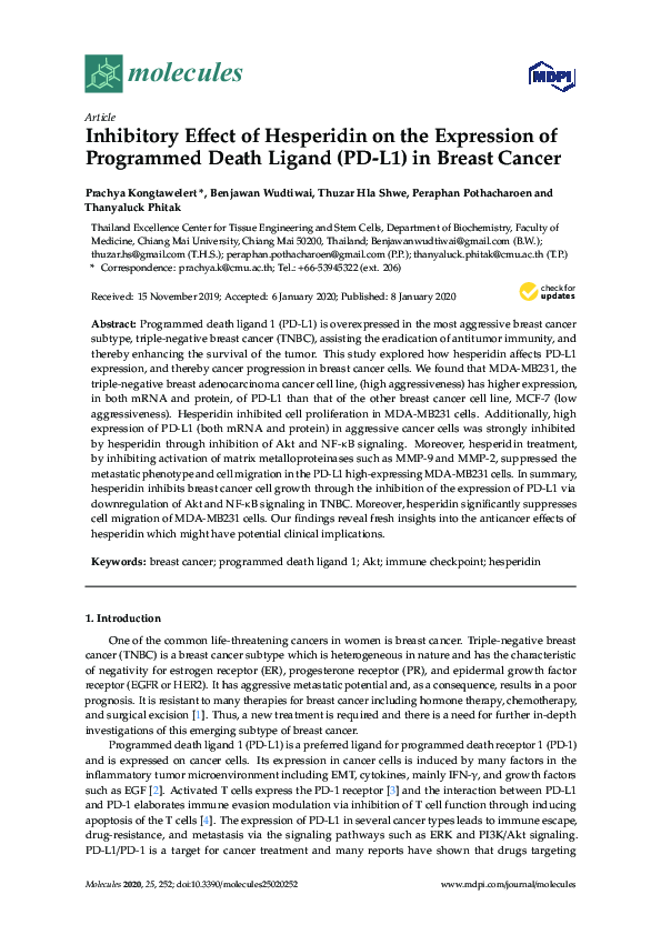 (PDF) Inhibitory Effect of Hesperidin on the Expression of Programmed ...