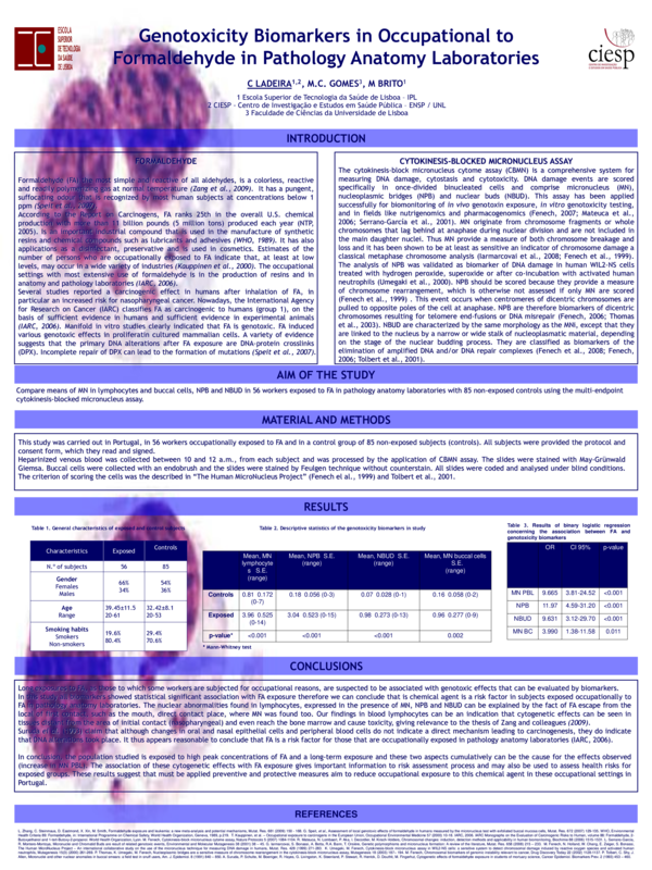 (PDF) Genotoxicity biomarkers in occupational to formaldehyde in ...