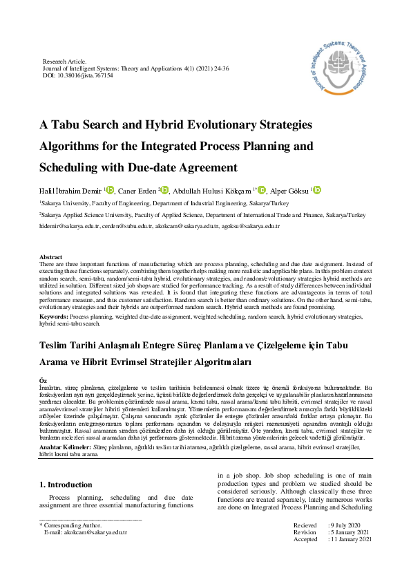 (PDF) A Tabu Search and Hybrid Evolutionary Strategies Algorithms for ...