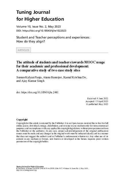 (PDF) The attitude of students and teachers towards MOOC usage for ...