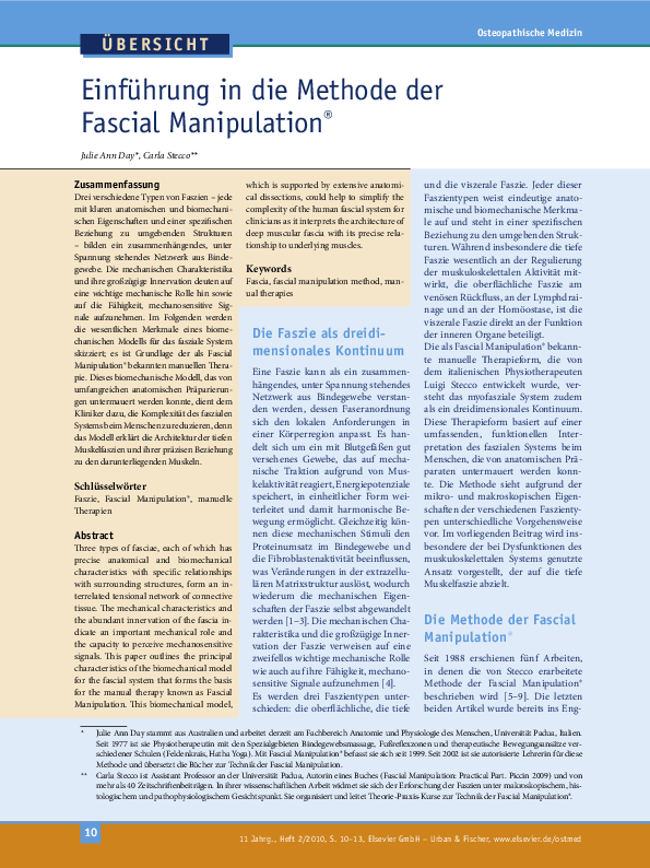 (PDF) Einführung in die Methode der Fascial Manipulation® | Julie Day ...