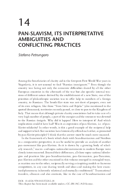 (PDF) PAN-SLAVISM, ITS INTERPRETATIVE AMBIGUITIES AND CONFLICTING PRACTICES