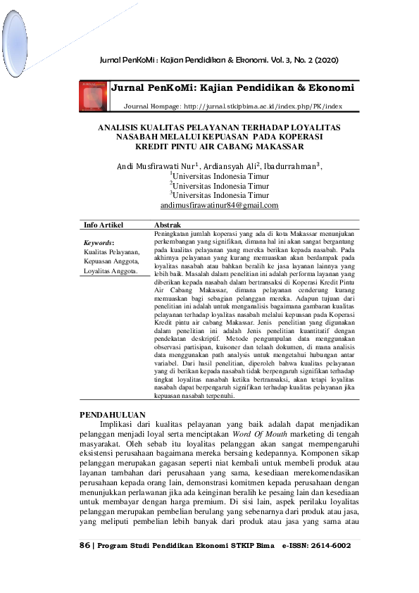 (PDF) Analisis Kualitas Pelayanan Terhadap Loyalitas Nasabah Melalui ...