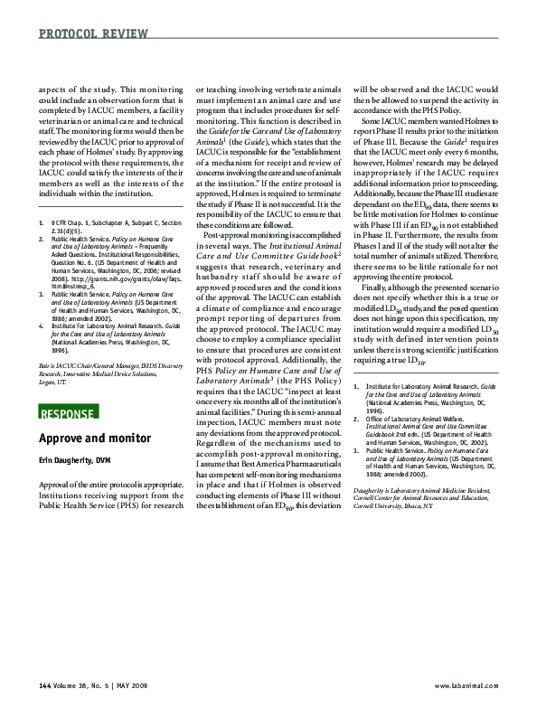 (PDF) Response to Protocol Review Scenario: Approve and monitor
