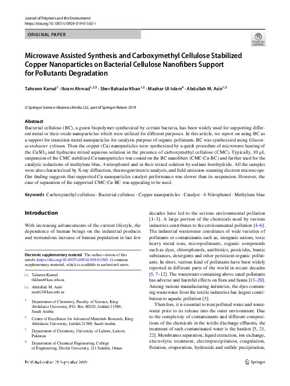 (PDF) Microwave Assisted Synthesis and Carboxymethyl Cellulose ...