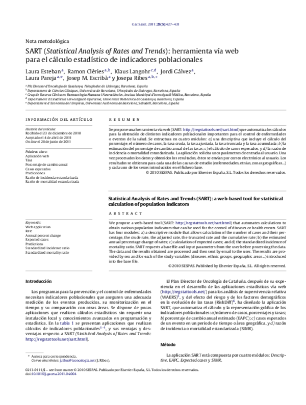 (PDF) SART (Statistical Analysis of Rates and Trends): herramienta vía ...