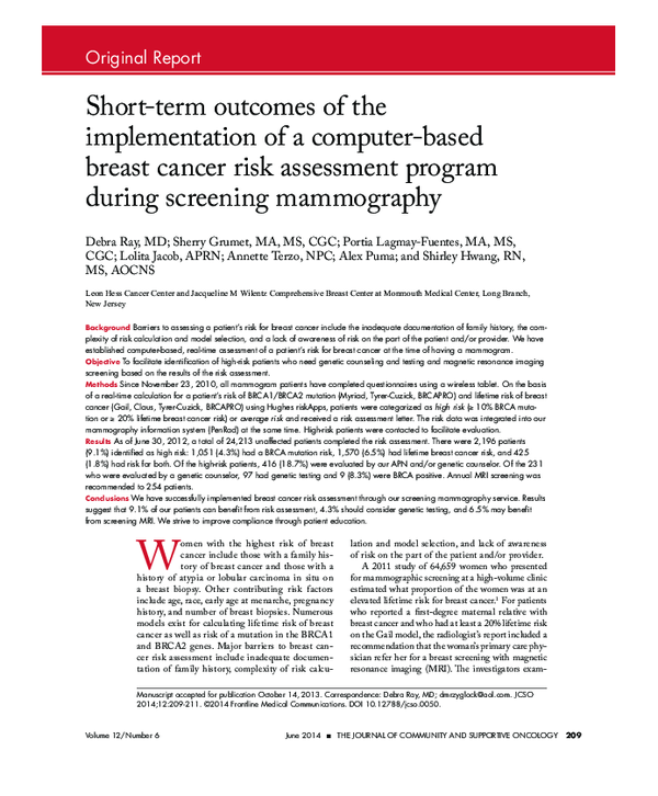 (PDF) Short-term outcomes of the implementation of a computer-based ...