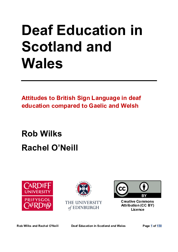 (PDF) Deaf Education in Scotland and Wales Attitudes to British Sign ...