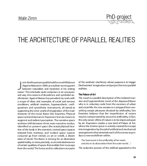 (PDF) The Architecture of Parallel Realities