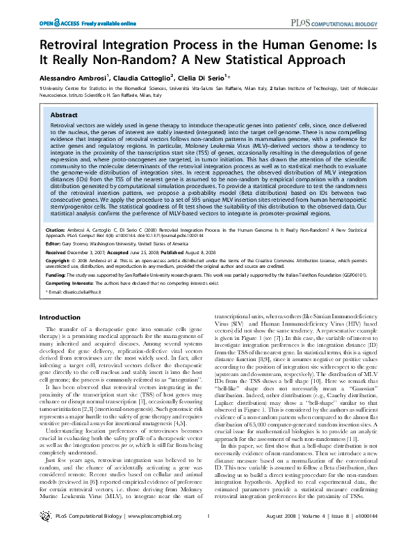 (PDF) Retroviral Integration Process in the Human Genome: Is It Really ...