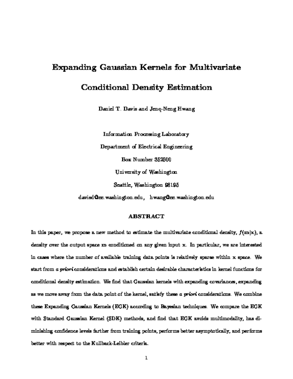 (PDF) Expanding Gaussian kernels for multivariate conditional density ...