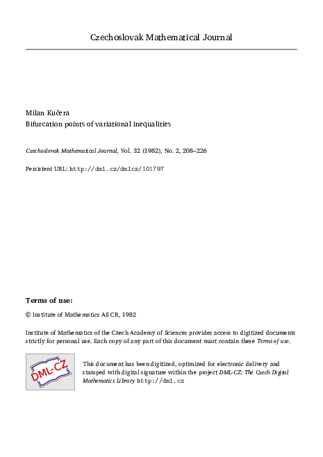 (PDF) Bifurcation points of variational inequalities