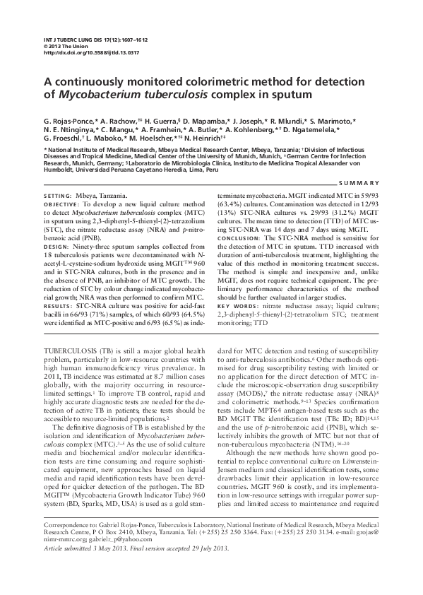 (PDF) A continuously monitored colorimetric method for detection of ...