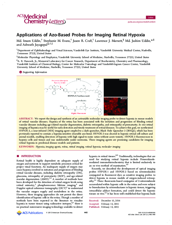 (PDF) Applications of Azo-Based Probes for Imaging Retinal Hypoxia