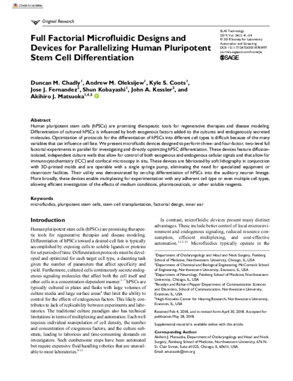 (PDF) Full Factorial Microfluidic Designs and Devices for Parallelizing ...