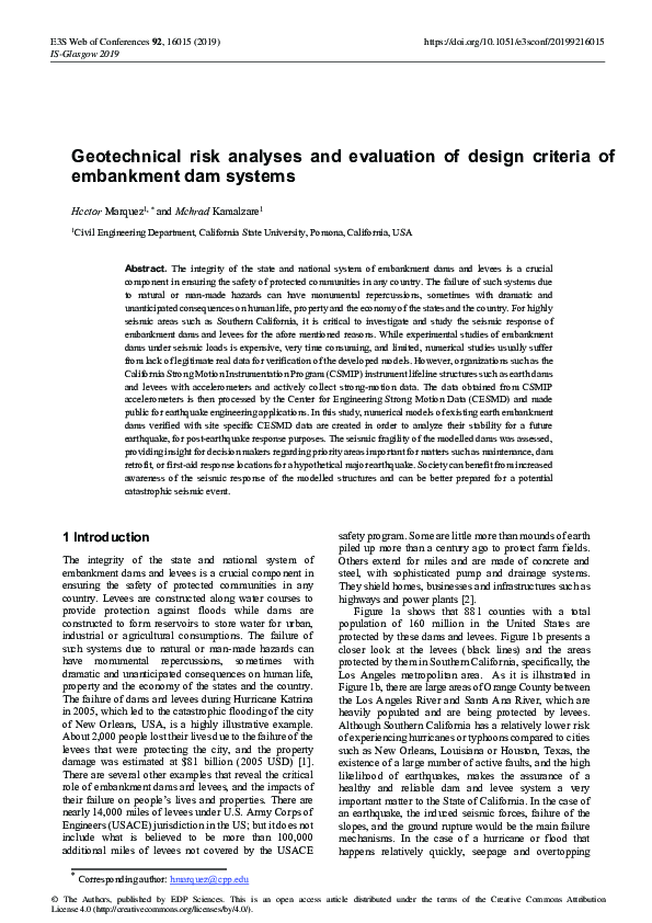 (PDF) Geotechnical risk analyses and evaluation of design criteria of ...