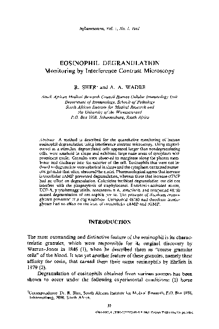 (PDF) Eosinophil degranulation