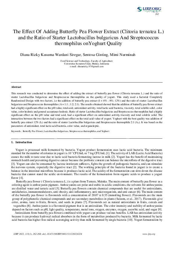 (PDF) The Effect Of Adding Butterfly Pea Flower Extract (Clitoria ...