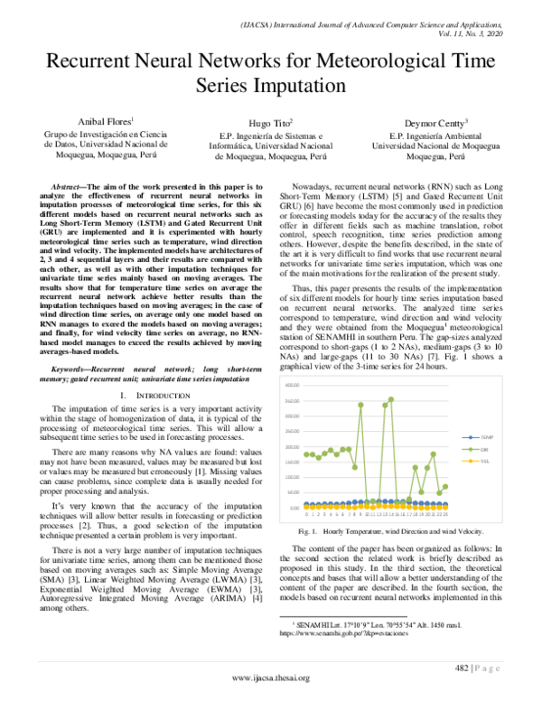 (PDF) Recurrent Neural Networks for Meteorological Time Series Imputation