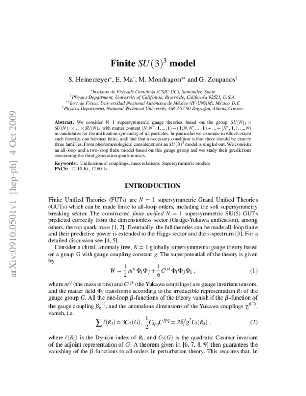(PDF) Finite SU(3)[sup 3] model