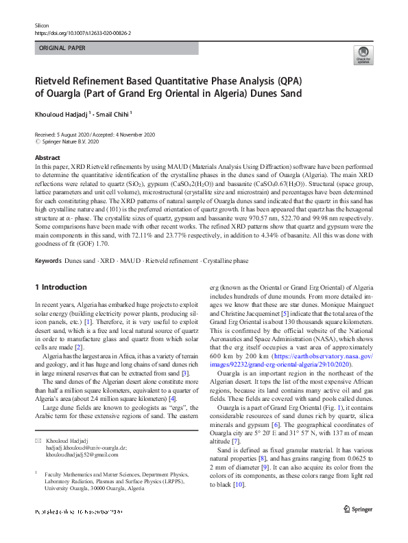 (PDF) Rietveld Refinement Based Quantitative Phase Analysis (QPA) of ...