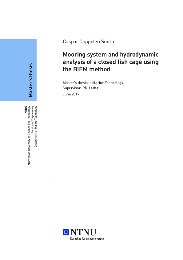 (PDF) Mooring system and hydrodynamic analysis of a closed fish cage ...