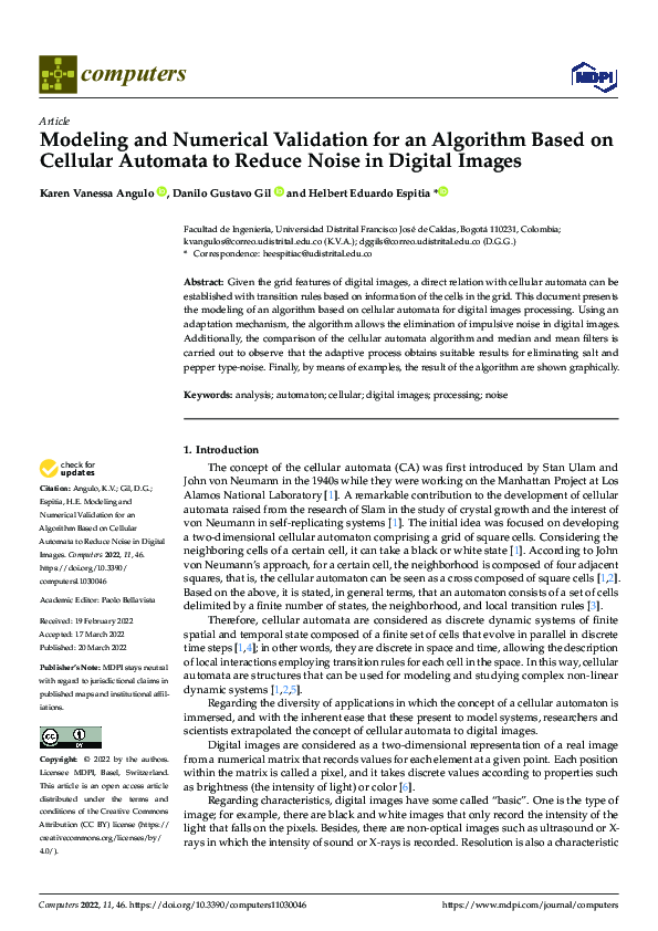 (PDF) Modeling and Numerical Validation for an Algorithm Based on ...