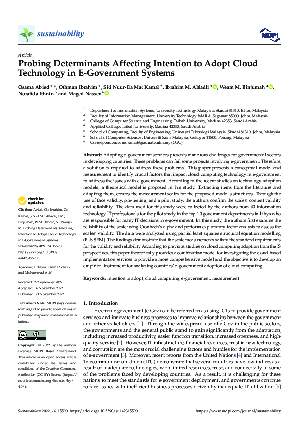 (PDF) Probing Determinants Affecting Intention to Adopt Cloud ...