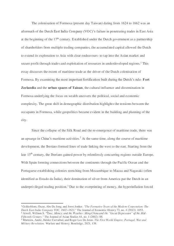 (PDF) Dutch Colonisation of Formosa: Uncovering of the Political ...