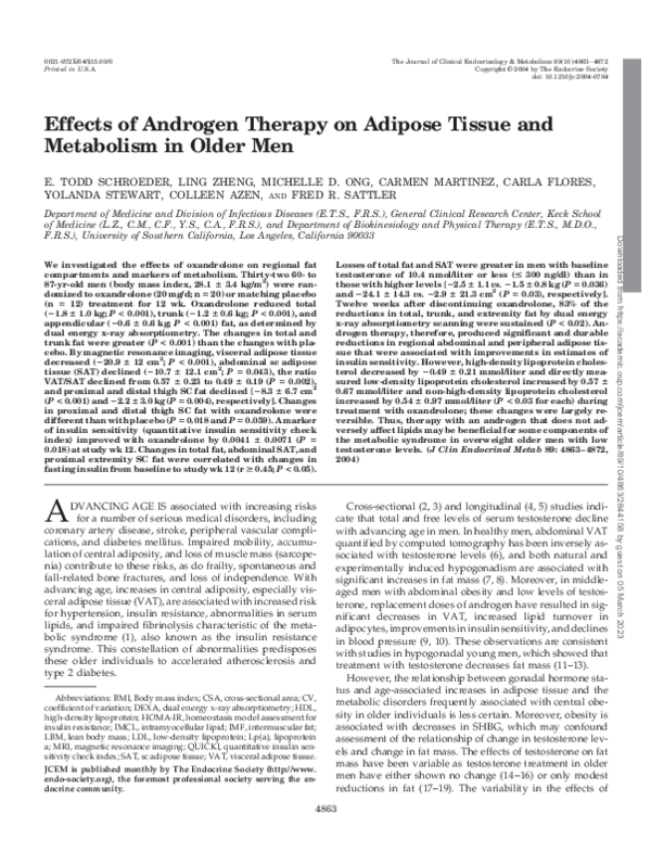 (PDF) Effects of Androgen Therapy on Adipose Tissue and Metabolism in ...