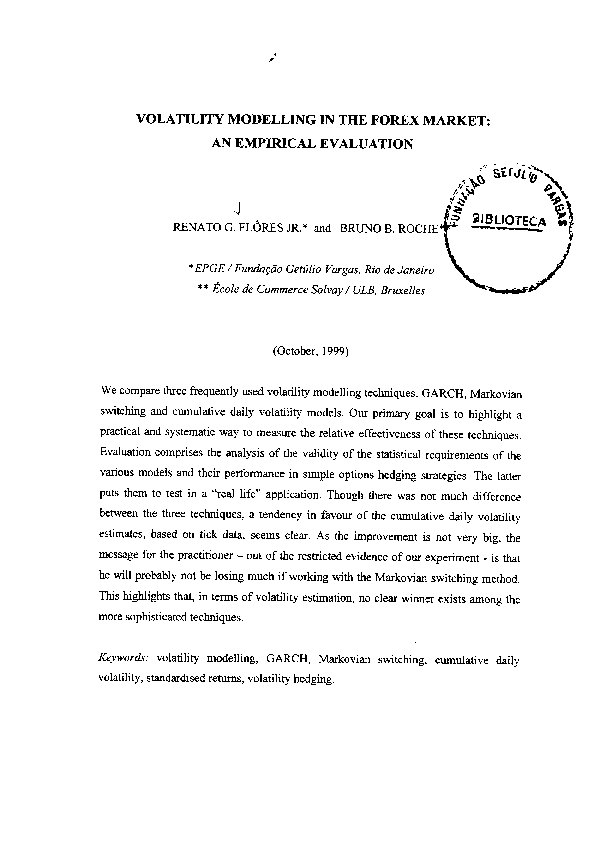 (PDF) Volatility Modelling in the Forex Market: An Empirical Evaluation