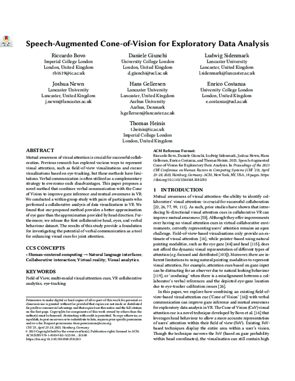 (PDF) Speech-Augmented Cone-of-Vision for Exploratory Data Analysis