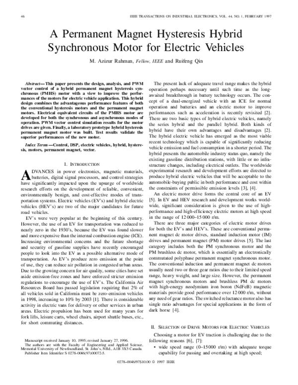 (PDF) A permanent magnet hysteresis hybrid synchronous motor for ...