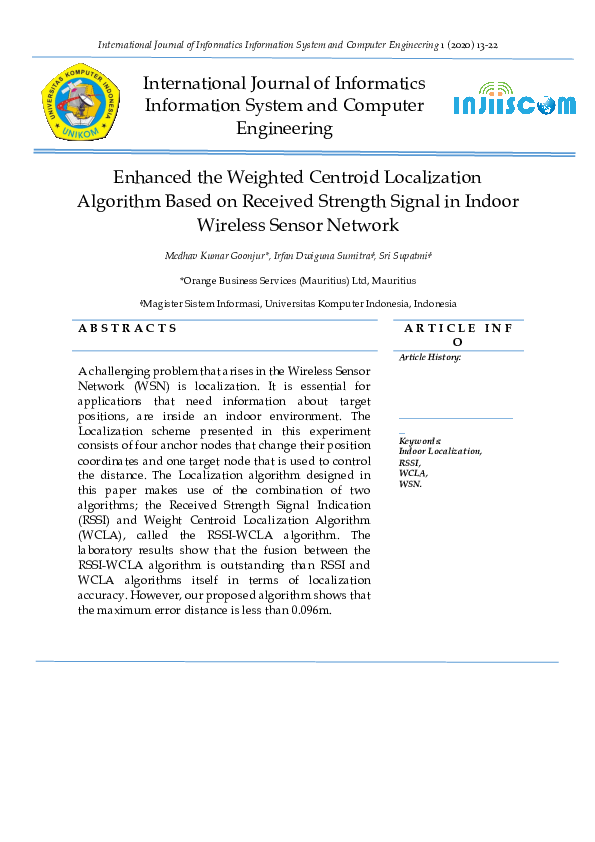 (PDF) Enhanced the Weighted Centroid Localization Algorithm Based on ...