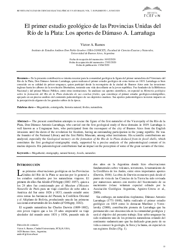 (PDF) El primer estudio geológico de las Provincias Unidas del Río de ...