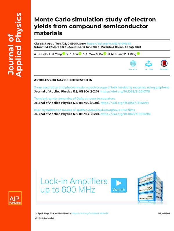 (PDF) Monte Carlo simulation study of electron yields from compound ...