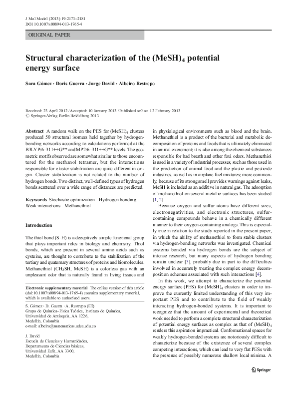 (PDF) Structural Characterization of the (Methanol)4 Potential Energy ...