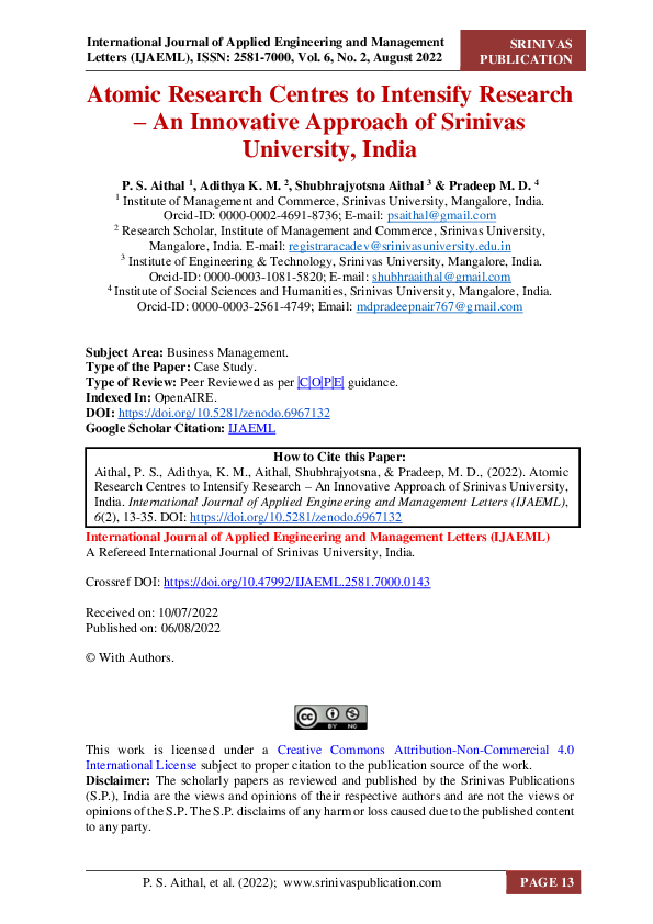 (PDF) Atomic Research Centres to Intensify Research -An Innovative ...