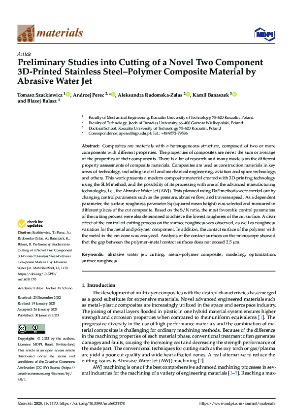 (PDF) Preliminary Studies into Cutting of a Novel Two Component 3D ...