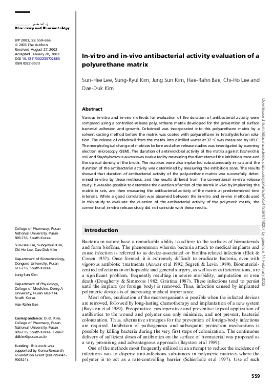 (PDF) In-vitro and in-vivo antibacterial activity evaluation of a ...