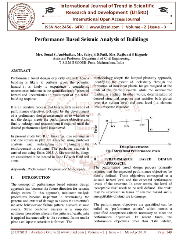 (PDF) Performance Based Seismic Analysis of Buildings