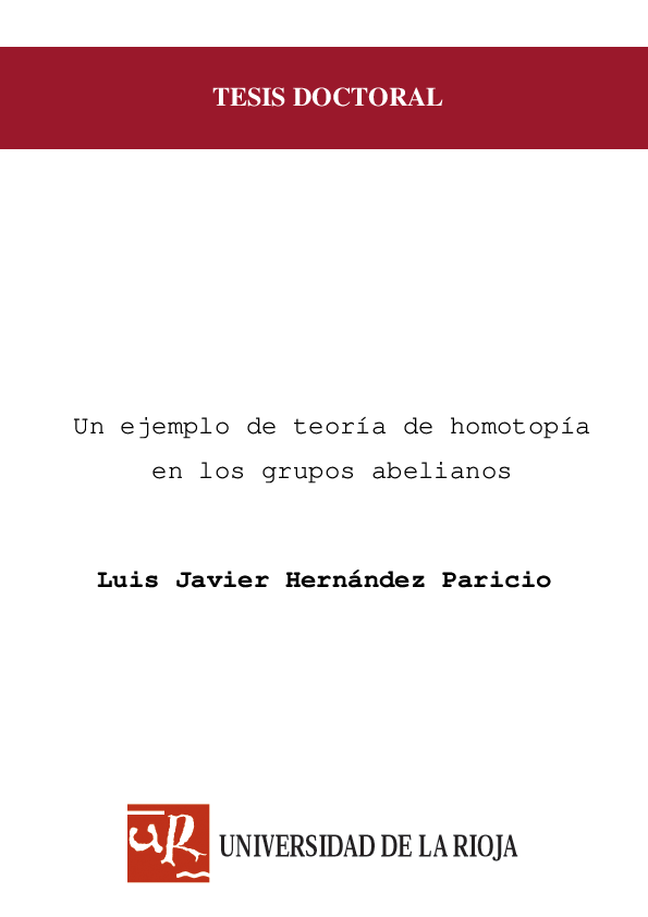 (PDF) Un ejemplo de teoría de homotopía en los grupos abelianos