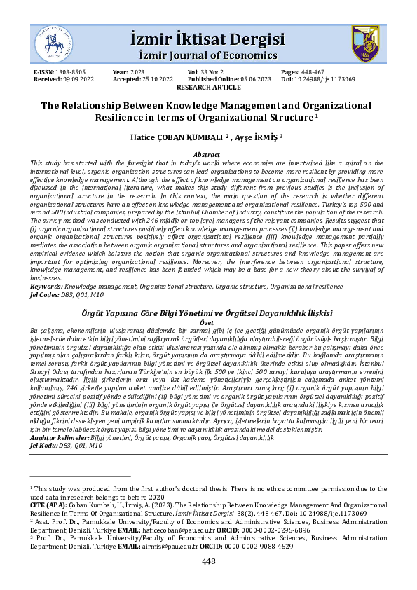 (PDF) The Relationship Between Knowledge Management and Organizational ...