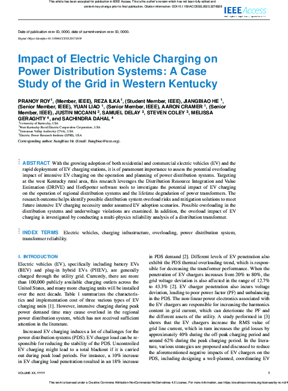 (PDF) Impact of Electric Vehicle Charging on Power Distribution Systems ...